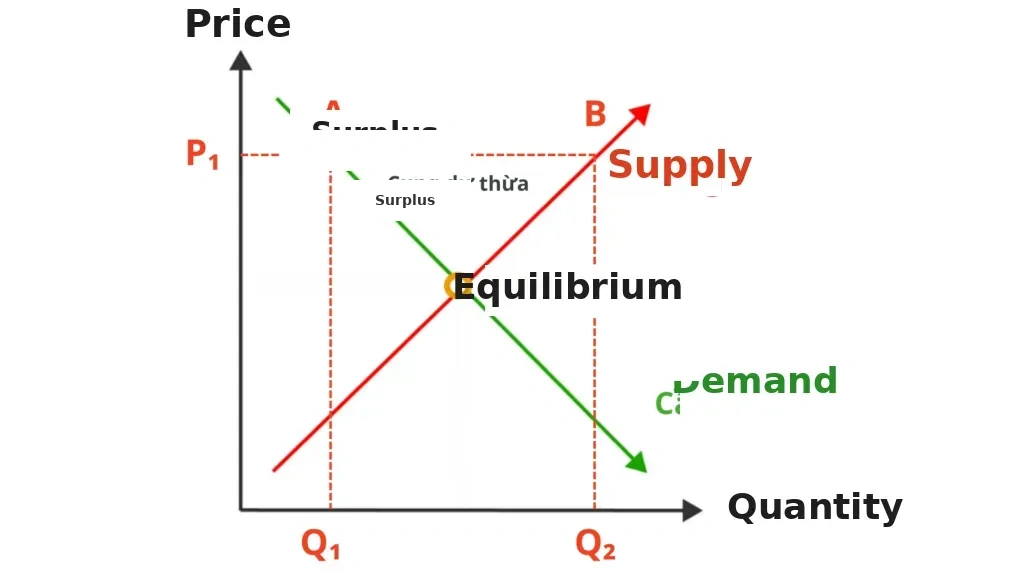 Supply–demand imbalance when supply is in surplus